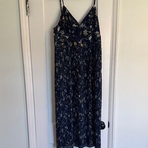 Lulus Floral Navy Midi Dress